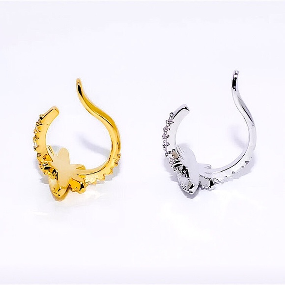 ⚜️[𝟯/$𝟮𝟴]⚜️CZ Gold Star Crystal Cuff Earring NEW - Picture 7 of 10